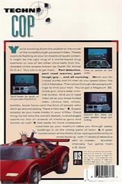 Box back cover for Techno Cop on the Commodore 64.