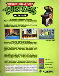 Box back cover for Teenage Mutant Ninja Turtles II: The Arcade Game on the Commodore 64.
