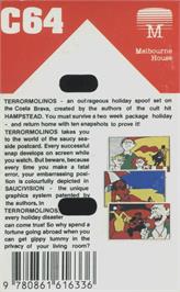 Box back cover for Terrormolinos on the Commodore 64.
