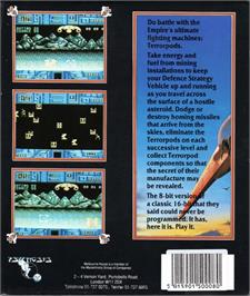 Box back cover for Terrorpods on the Commodore 64.