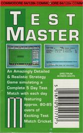 Box back cover for Test Master on the Commodore 64.