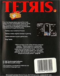 Box back cover for Tetris (Lars Holmqvist) on the Commodore 64.