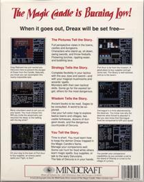 Box back cover for The Magic Candle on the Commodore 64.