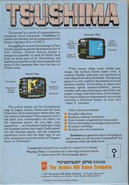 Box back cover for The Naval Battle of Tsushima on the Commodore 64.