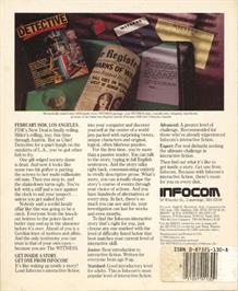 Box back cover for The Witness on the Commodore 64.