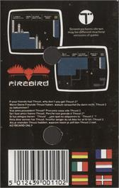Box back cover for Thrust 2 on the Commodore 64.