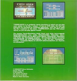Box back cover for Tiebreaker on the Commodore 64.