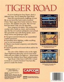 Box back cover for Tiger Road on the Commodore 64.