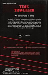 Box back cover for Time Traveller - An Adventure In Time on the Commodore 64.