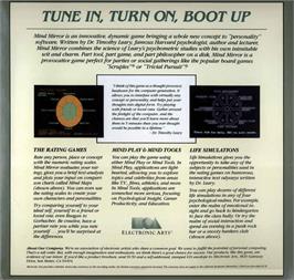 Box back cover for Timothy Leary's Mind Mirror on the Commodore 64.