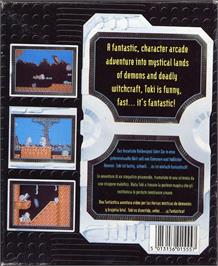 Box back cover for Toki on the Commodore 64.