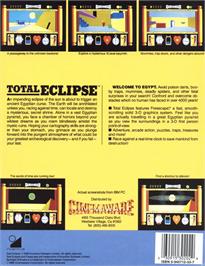 Box back cover for Total Eclipse on the Commodore 64.