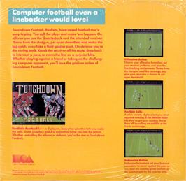 Box back cover for Touchdown Football on the Commodore 64.