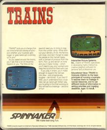 Box back cover for Trains on the Commodore 64.