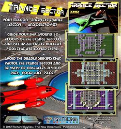 Box back cover for Trance Sector on the Commodore 64.