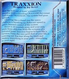 Box back cover for Traxxion on the Commodore 64.