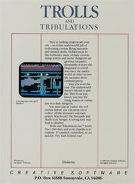 Box back cover for Trolls on the Commodore 64.