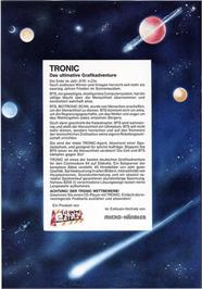 Box back cover for Tronic on the Commodore 64.