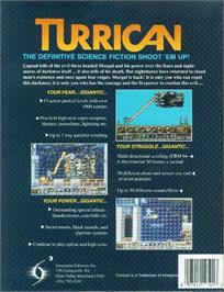 Box back cover for Turrican on the Commodore 64.