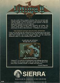 Box back cover for Ultima 2 - Revenge Of The Enchantress on the Commodore 64.
