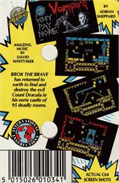 Box back cover for Vampire on the Commodore 64.