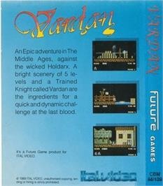 Box back cover for Vardan on the Commodore 64.