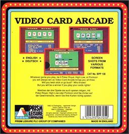 Box back cover for Video Card Arcade on the Commodore 64.
