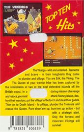 Box back cover for Vikings, The on the Commodore 64.