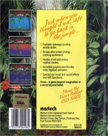 Box back cover for Vixen on the Commodore 64.
