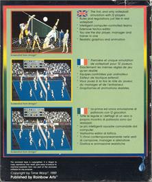 Box back cover for Volleyball Simulator on the Commodore 64.