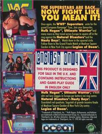 Box back cover for WWF European Rampage Tour on the Commodore 64.