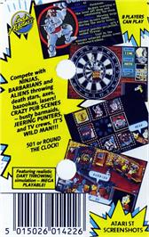Box back cover for Wacky Darts on the Commodore 64.