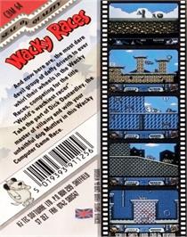 Box back cover for Wacky Races on the Commodore 64.