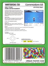 Box back cover for Waterski 3d on the Commodore 64.