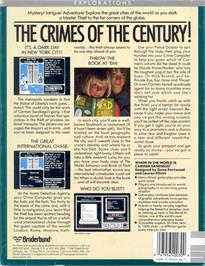 Box back cover for Where in the World is Carmen Sandiego? on the Commodore 64.