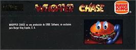 Box back cover for Whopper Chase on the Commodore 64.