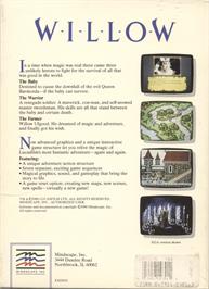 Box back cover for Willow on the Commodore 64.