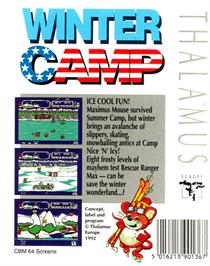 Box back cover for Winter Camp on the Commodore 64.