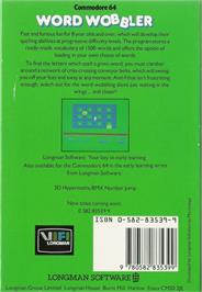 Box back cover for Word Wobbler on the Commodore 64.