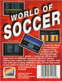 Box back cover for World Of Soccer on the Commodore 64.