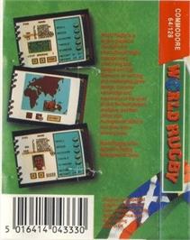 Box back cover for World Rugby on the Commodore 64.