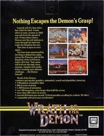 Box back cover for Wrath Of The Demon on the Commodore 64.