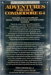 Box back cover for Wumpus on the Commodore 64.