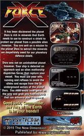 Box back cover for X-Force on the Commodore 64.