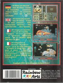 Box back cover for X-Out on the Commodore 64.