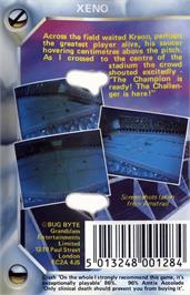 Box back cover for Xeno on the Commodore 64.