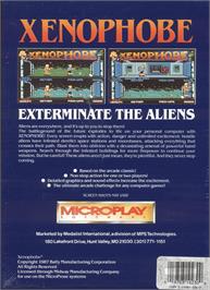 Box back cover for Xenophobe on the Commodore 64.