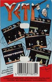 Box back cover for Yeti on the Commodore 64.
