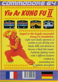 Box back cover for Yie Ar Kung-Fu 2 on the Commodore 64.