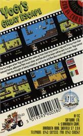Box back cover for Yogi's Great Escape on the Commodore 64.